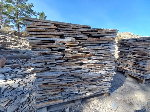 Плитняк златолит серебристый для фасада купить в Чехову