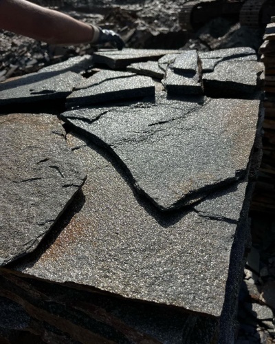 Плитняк златолит серебристый для фасада купить в Чехову