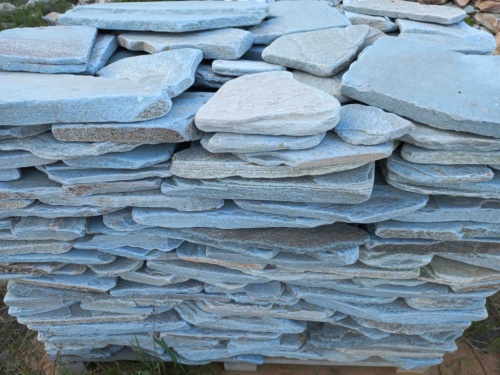 Плитняк златолит зелёный галтованный для цоколя купить в Чехову